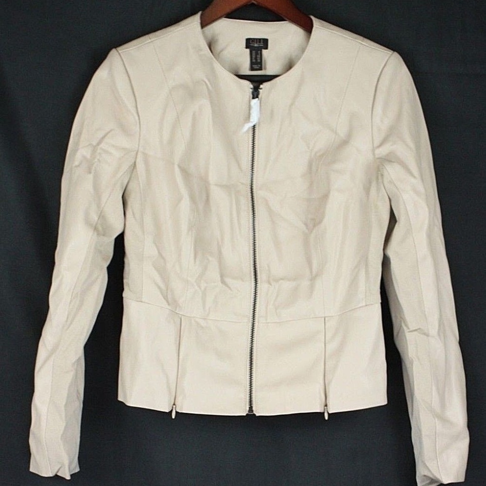 G.I.L.I Peplum Faux Leather Motorcycle Jacket